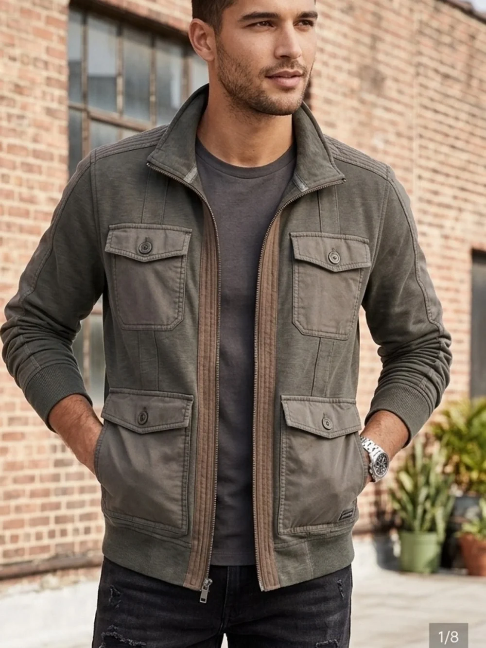 Calvin Klein New York City Military Style Jacket sz L